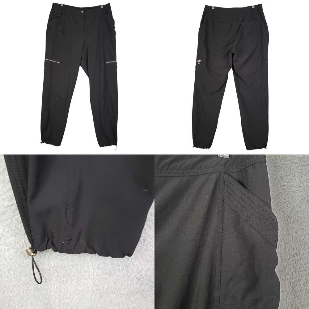 Chicos Zenergy Cargo Pants Women's Size 1 US Medium Black Stretch High Rise